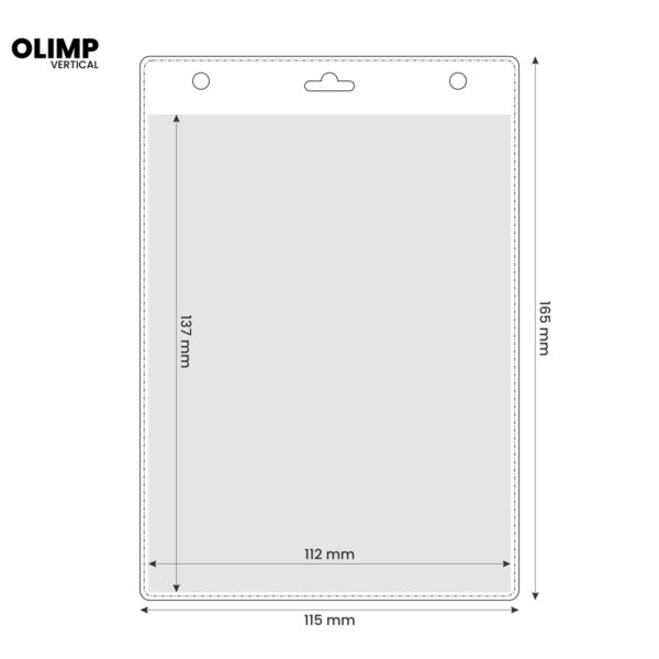 Transparent OLIMP holder for oversized staff or guest passes – durable and brandable.