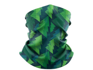 Polyester multifunctional custom neck gaiters with forest sublimated print - AMGS Group.