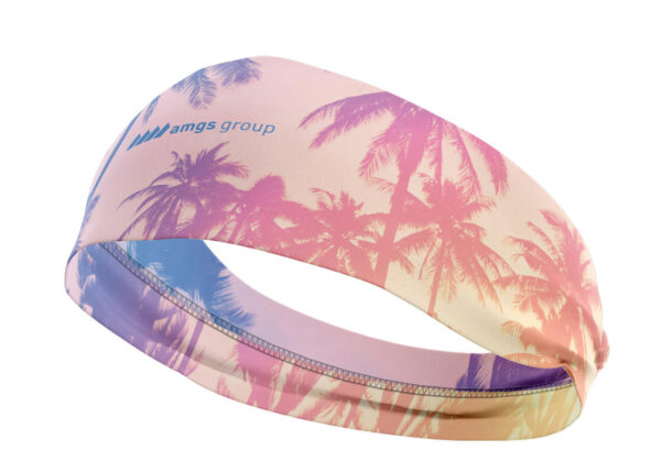 Custom headband with logo - branded promotional accessory for sports events.