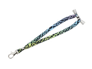 Short adjustable phone lanyard with sublimation print and sturdy attachment. From AMGS Group.