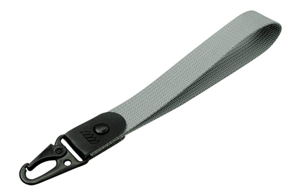 Nylon tactical keyring made of grey nylon with the option of personalized printing, available from AMGS Group.