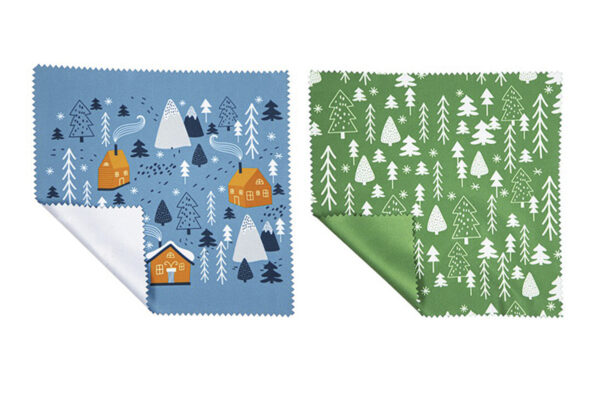 Microfiber cloth for glasses – vivid colors and full-color sublimation print, certified quality by AMGS Group.