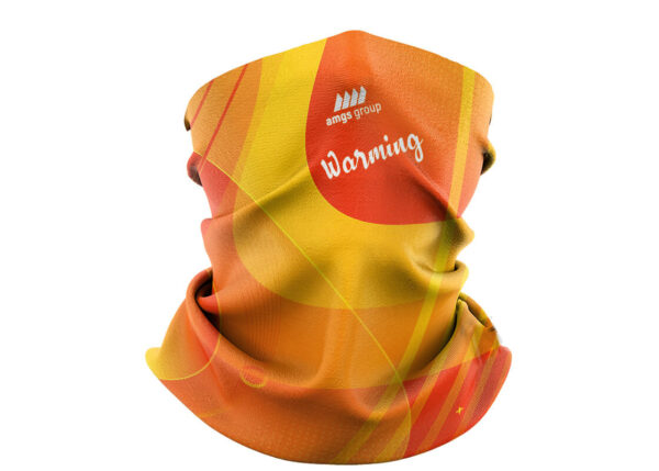 Multifunctional microfiber warmer scarf with sublimation printing – by AMGS Group.