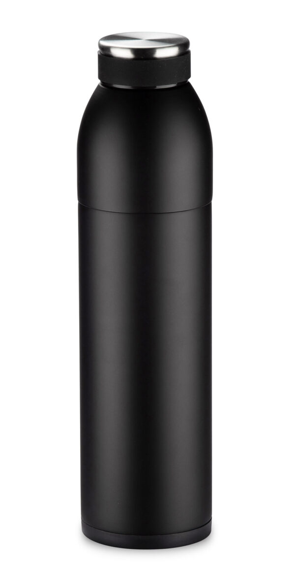 Bottiglia termica DUAL 600 ml con bicchiere staccabile, personalizzabile con logo.