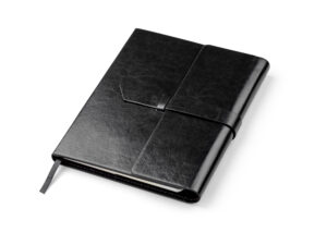 VASCO A5 notebook with PU leather cover and business card slots – elegant promotional notebook customizable with logo.