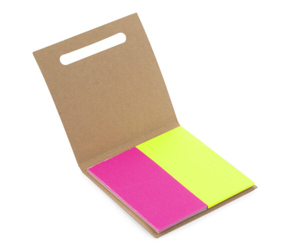 HIKO Electrostatic Notes. HIKO electrostatic sticky notes in yellow and pink – innovative promotional office gadget without glue, customizable with logo.
