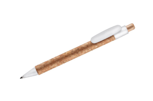 Ball pen KORTE with logo with natural cork barrel, customizable with company logo, eco-friendly promotional pen.