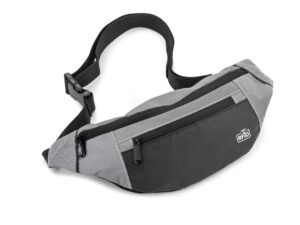 rPET MARTE Waist Bag With Logo. Customised MARTE waist bag with logo, recycled rPET polyester, reflective surface, RFID-blocking.