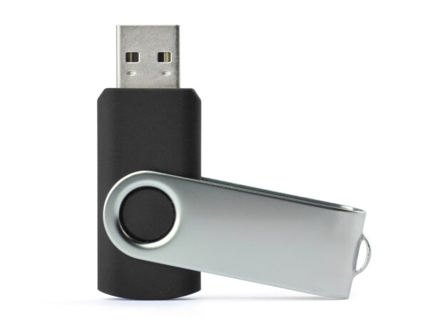 Business USB drive TWISTER 32 GB with swivel cover, customizable with logo for corporate branding.