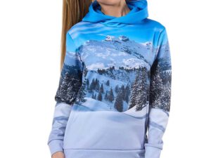 Womens thermoactive sport hoodie with logo. Promotional clothing from AMGS Group.