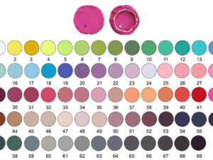 Full color palette with 69 options for custom spandex drink covers.