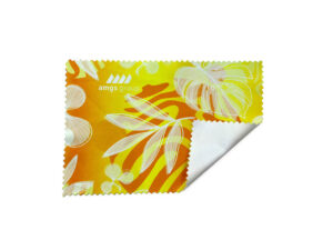 Branded microfiber cleaning cloth for screens and electronics with custom logo.